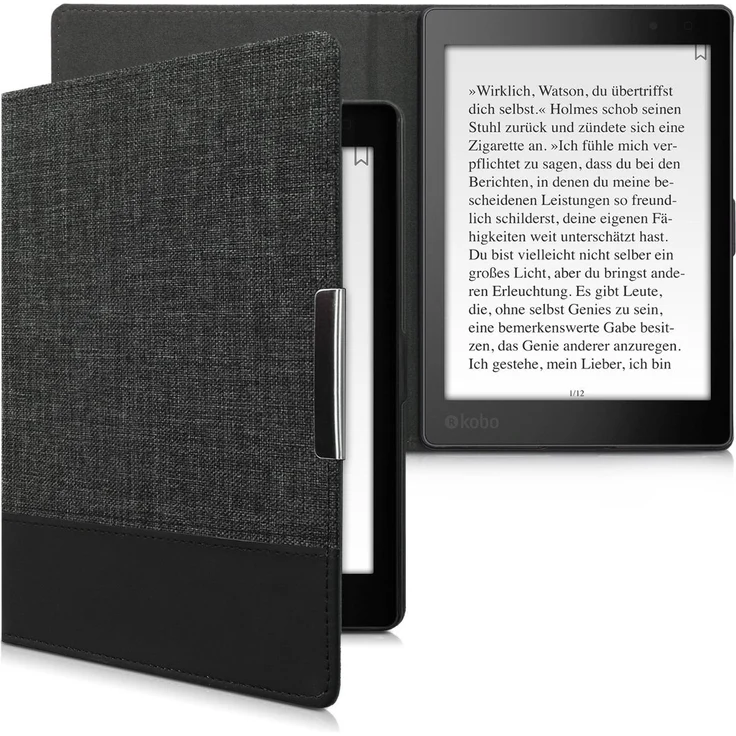 kwmobile E-Reader-Hülle, Hülle für Kobo Aura ONE - Canvas eReader Schutzhülle - Flip Cover Case