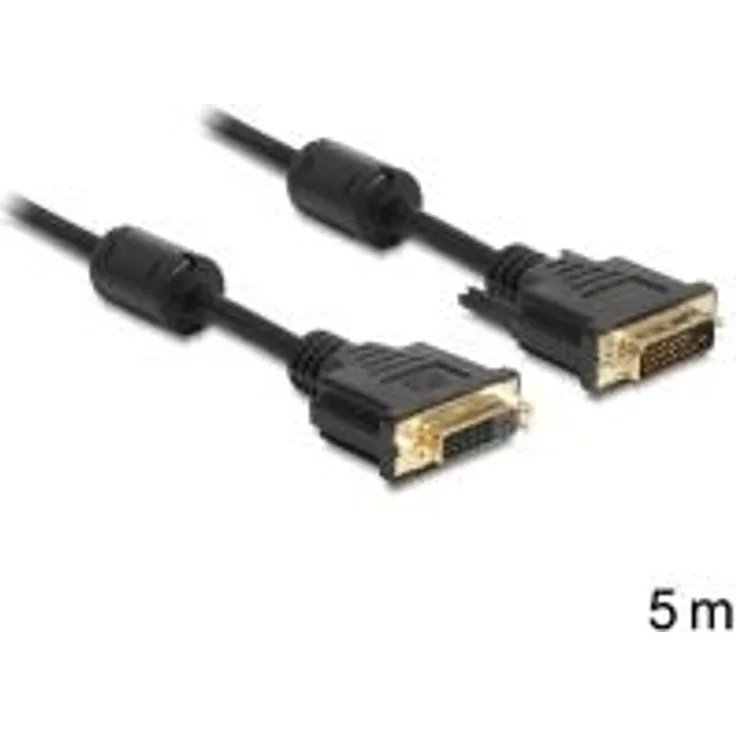 DeLOCK - DVI Verlängerungskabel - DVI-D 24+1 (M) - DVI-D 24+1 (W) - 5,0m - schwarz (83188)