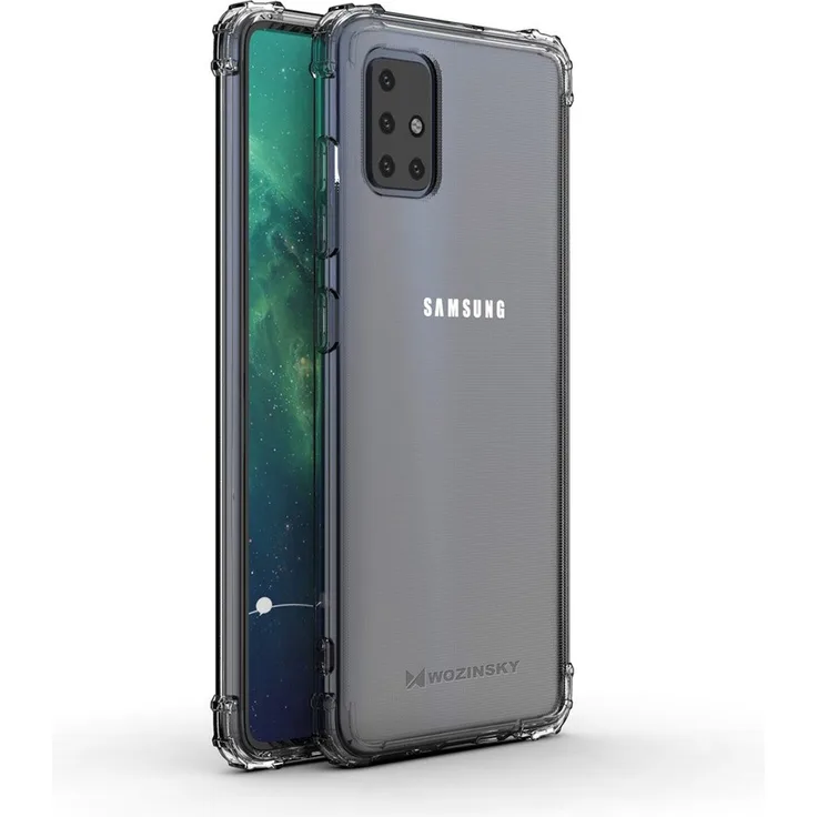 WOZINSKY Silikon TPU Case Panzer Hülle, geeignet für Samsung Galaxy A51, Handy-Schutzhülle, transparent