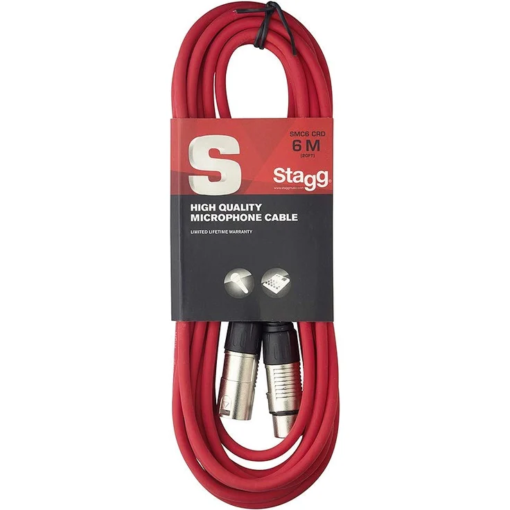 Stagg 6 m hochwertigen XLR-auf XLR-Stecker Mikrofon Kabel rot – Bild 1