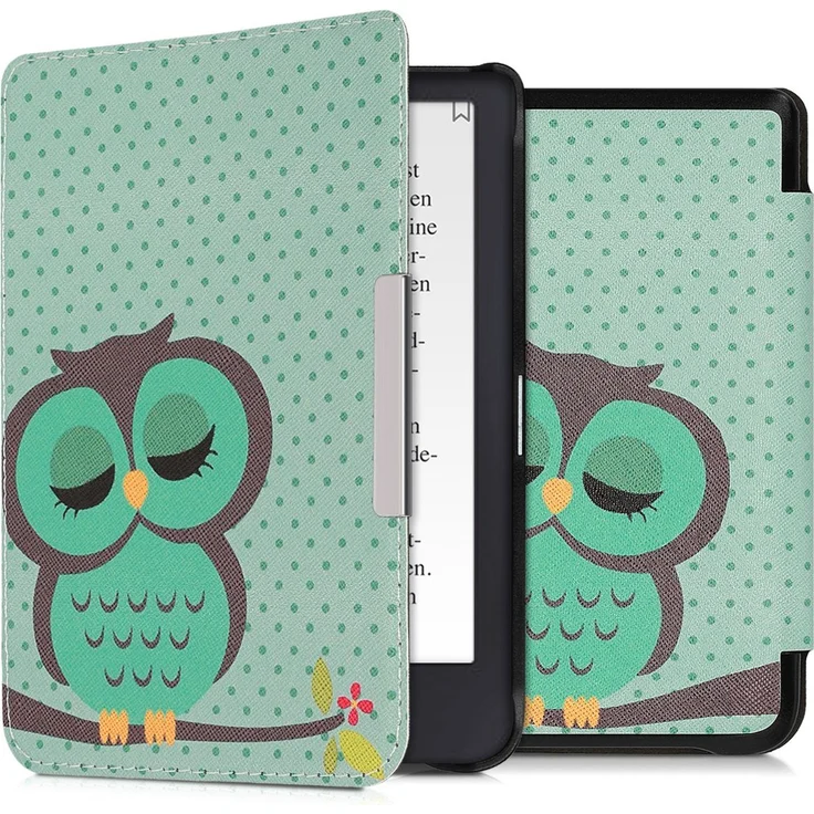 kwmobile E-Reader-Hülle, Hülle für Tolino Shine 3 - Kunstleder eReader Schutzhülle Cover Case - Eule Schlaf Design