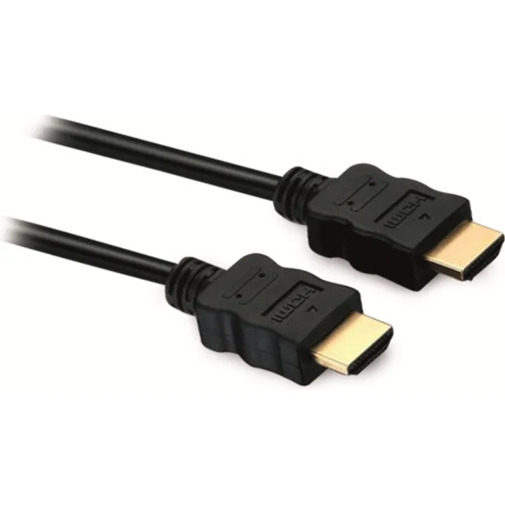 HDSupply HC000-020E High Speed HDMI Kabel mit Ethernet, HDMI-A Stecker (19-polig) auf HDMI-A Stecker (19-polig), 2-fach geschirmt, vergoldete Kontakte, 2,0m, schwarz