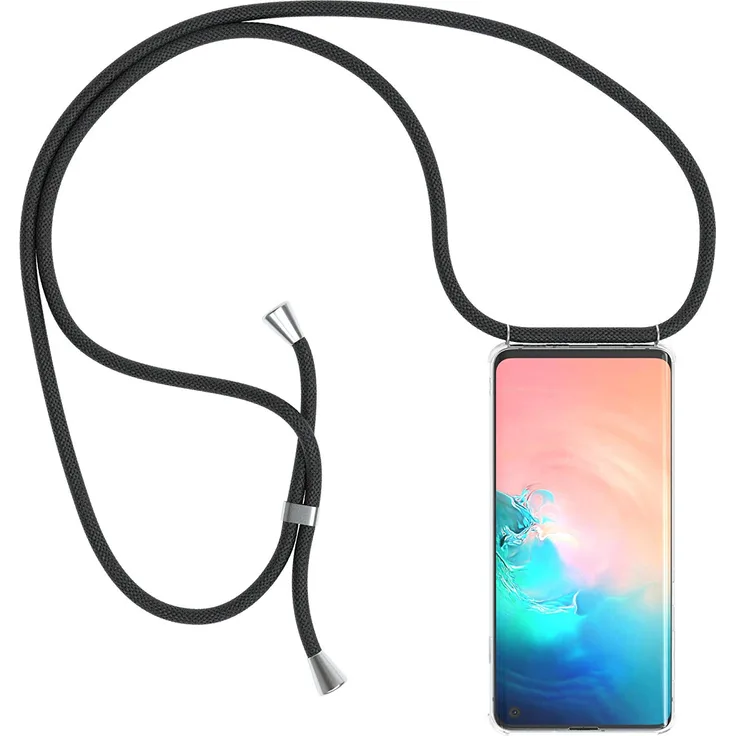 Slabo Halsband Hülle Necklace Kette für Samsung Galaxy S10 INKL. Hülle zum Schutz des Smartphones - SCHWARZ / TRANSPARENT