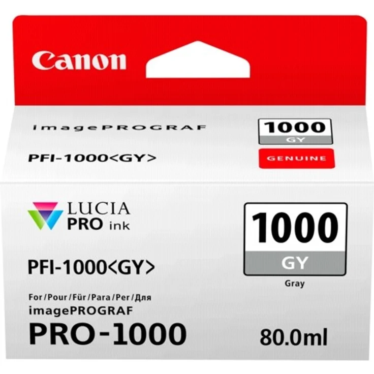 Canon PFI-1000 GY original Tintenpatrone Grau para Impresora Fotográfica PRO-1000 – Bild 1