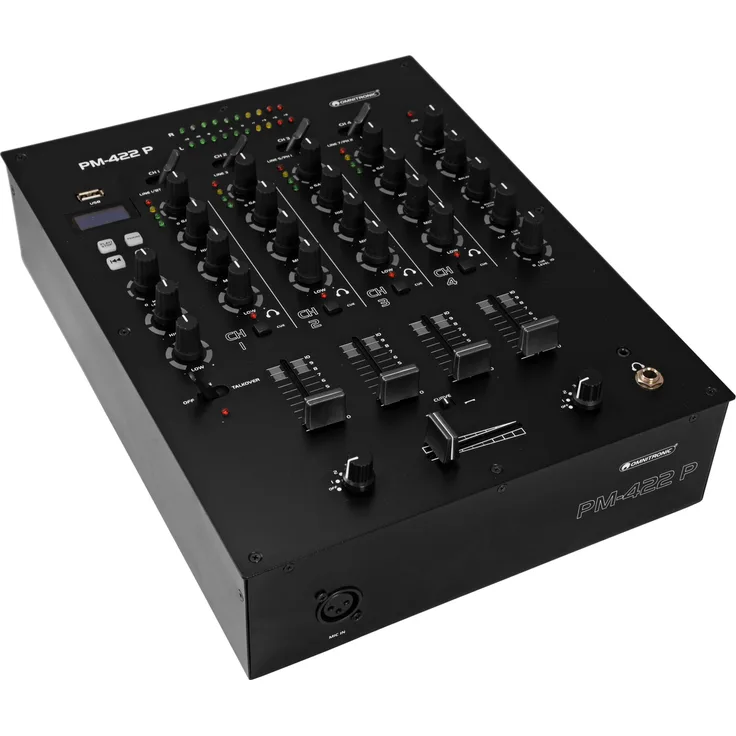 Omnitronic PM-422P 4-Kanal-DJ-Mixer mit Bluetooth und USB-Player