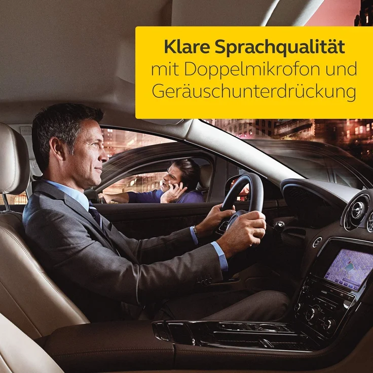Jabra Freeway Bluetooth KFZ Freisprecheinrichtung (Deutsche Sprachsteuerung, Stereo-Sound, Doppelmikrofontechnologie, Geräuschunterdrückung, Audiostreaming, FM-Transmitter), schwarz – Bild 8