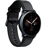 Samsung Galaxy Watch Active 2 Smartwatch GPS + LTE, Unisex, 40mm, Edelstahlgehäuse, Lederarmband, Schwarz