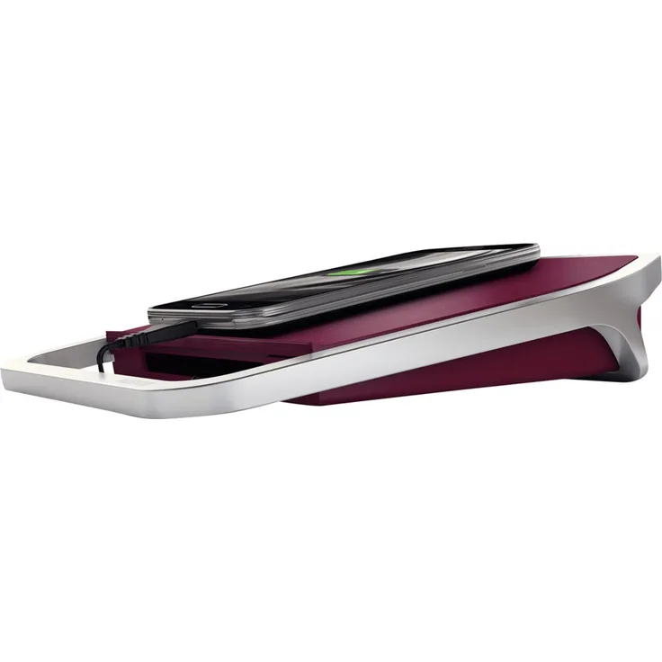 Leitz, USB Power Ladestation, Granat Rot, 2 USB-Ausgänge, Inkl. 1 kurzes Micro USB-Kabel, Style, 65120028