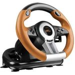 Speedlink DRIFT O.Z. Racing Wheel, USB Gaming Lenkrad für PC - Computer mit Pedalen für Gas und Bremse - schwarz-orange