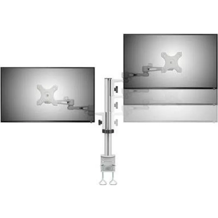 SpeaKa Professional 2fach Monitor-Tischhalterung 33,0 cm (13'') - 68,6 cm (27'') Neigbar+Schwenkbar, Rotierbar SP-DUAL-ARM