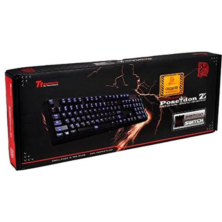 Tt eSPORTS Poseidon Z Illuminated Brown Switch Edition - Tastatur - hinterleuchtet - USB - Schwarz (KB-PIZ-KBBLGR-01) Englisch QWERTY – Bild 4
