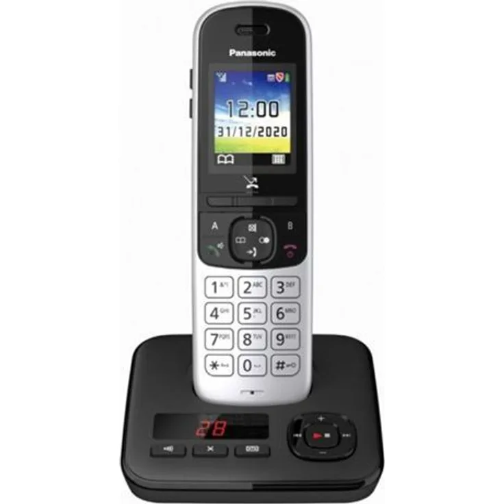 Panasonic Schnurlostelefon KX-TGH720GS mit Anrufbeantworter, Farbdisplay, Eco Plus Modus und Babyphone