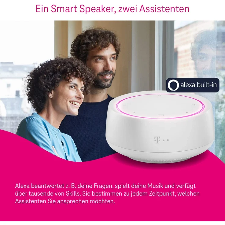 Telekom Smart Speaker Mini WLAN-Lautsprecher mit Alexa, geeignet für Indoor, weiß – Bild 5
