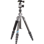 Cullmann 55456 ''MUNDO'' 522TC Carbon-Reisestativ inklusiv Kugelkopf (Packmaß 31,5 cm, Gewicht 1020g , Höhe 136 cm, Tragfähigkeit 5kg) silber