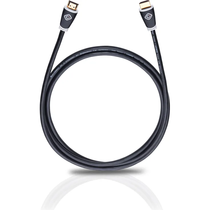 Oehlbach Easy Connect | High Speed Ethernet HDMI Kabel | 4k Ultra HD 60Hz, 2160p | 21:9 Cinema, 3D, HDR, 18Gbit/s | OFC - 2.50m