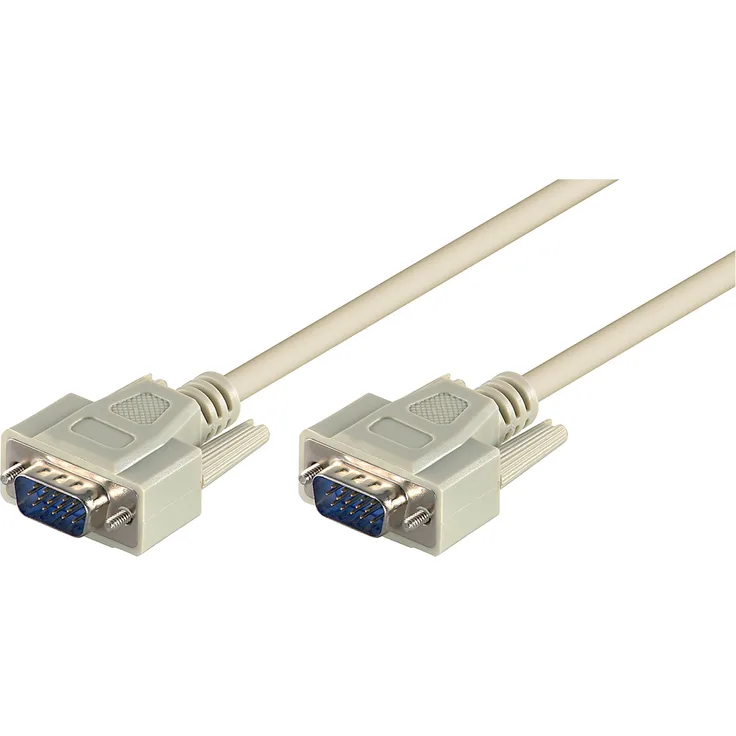 Wentronic Goobay VGA Monitorkabel, Grau, 5 m - VGA-Stecker (15-polig) > VGA-Stecker (15-polig) (68314)