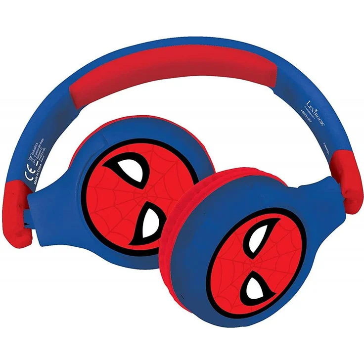 Lexibook 2-in-1 Spiderman-Bluetooth-Kopfhörer für Kinder, kabellos, rot, blau – Bild 1
