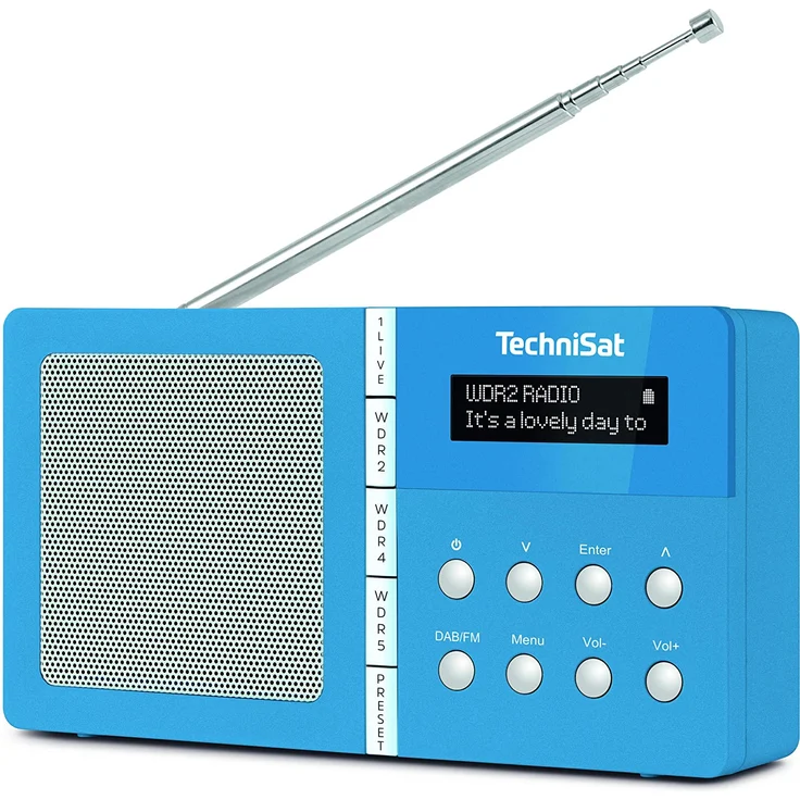 TechniSat TechniRadio 1 NRW-Edition Tragbares Radio mit Wecker, Dot-Matrix-Display, LCD-Display, blau – Bild 3