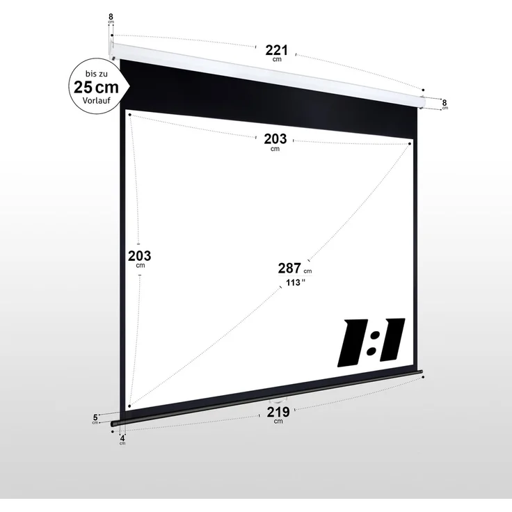 ESMART Professional MIROLO Rollo Leinwand 203 x 203 cm (113'') 1:1 - Preisvergleich – Bild 3