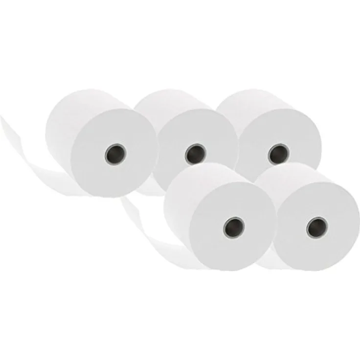 Genie Additionsrollen (Ersatz-Papierrollen, geeignet für Kassen und druckende Tischrechner, 40 lfm, 100% Holzfrei, 57 x 12 mm) 5er Pack weiß