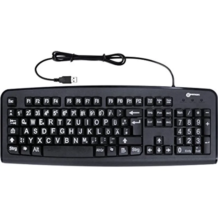 Geemarc Standard Big Letter Keyboard - Tastatur - USB - Deutsch QWERTZ - Schwarz (KBSV3_BLK_GE)