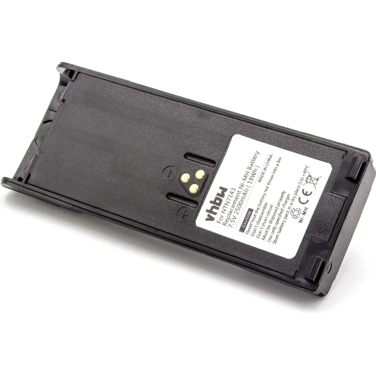 VHBW Akku mit Gürtelclip, geeignet für Funkgerät, Walkie Talkie Motorola GP1200, GP2010, GP2013, GP900, HAT100, HT1000, HT6000, JT1000, MT2000, MT2100, MTS2000, MTS2010, MTS2013 2500 mAh, 7,5 V, NiMH