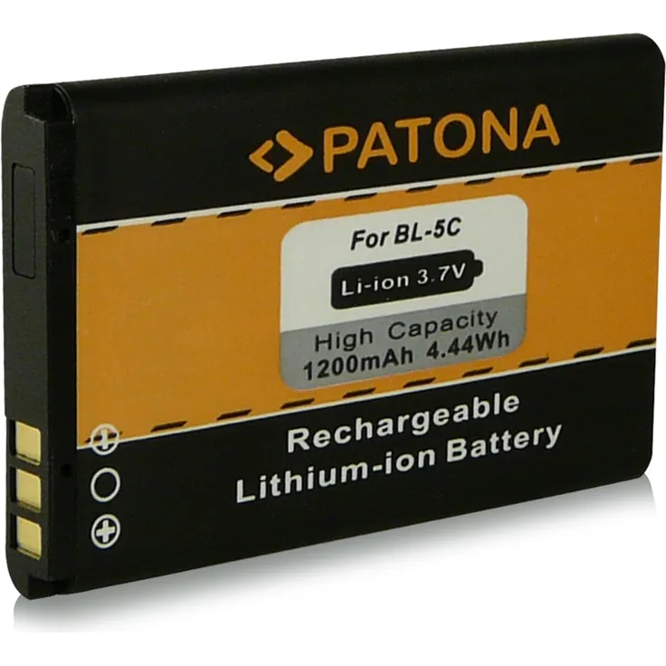 PATONA Akku BL-5C für Nokia 100 101 109 112 113 1100 1101 1110 1112 1200 1208 1209 1600 1616 1650 1680 1800 2270 2280 2300 2310 2323 2330 2600 2610 2626 2710 2700cl 2730cl 3100 3105 3109 3120