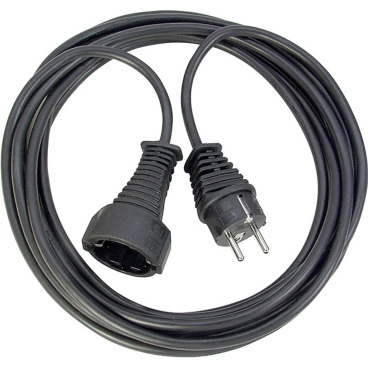 Brennenstuhl Qualitäts- Kunststoff-Verlängerungskabel mit Schutzkontakt-Stecker (Verlängerungskabel für innen mit 3m Kabel) schwarz – Bild 1