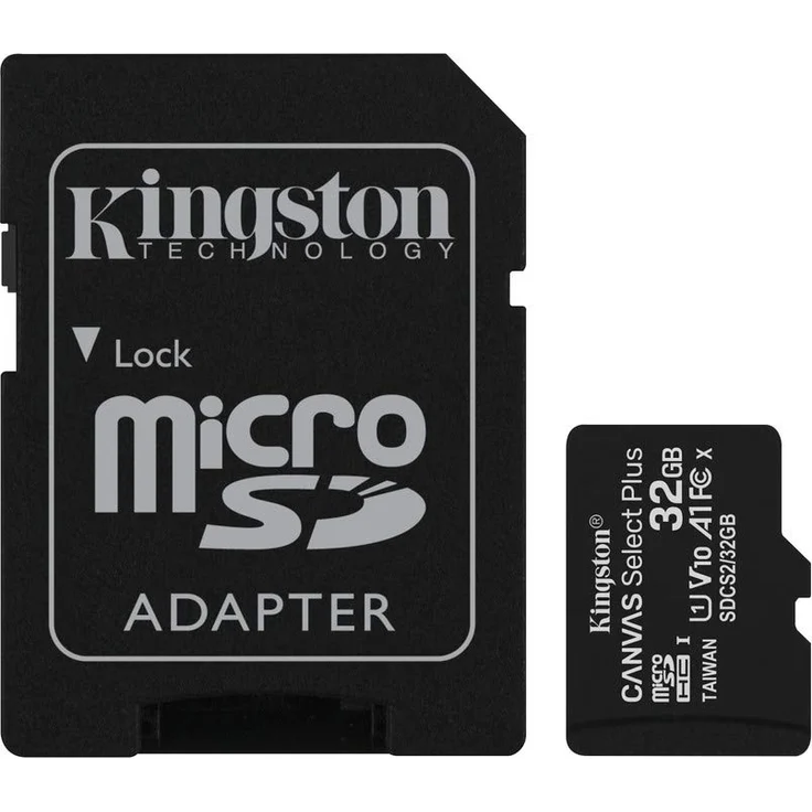 Kingston microSDHC Canvas Select Plus Speicherkarte (16 GB, 100 MB/s, A1, Class 10, UHS-I, inkl. Adapter) 32 GB – Bild 1