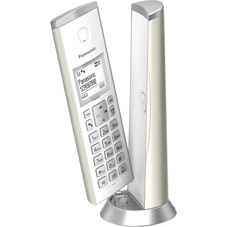 Panasonic KX-TGK220GN Design-Telefon mit Anrufbeantworter & Wecker, Haustelefon (schnurlos), HD-Telefonie, Champagner – Bild 8