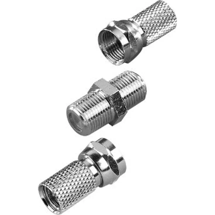 Vivanco SAT Kabelverbinderset für Koax, 7mm, 3 Stück