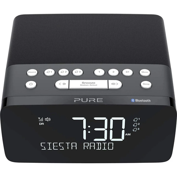 Pure Siesta Charge Radiowecker mit Ladepad (Digitalradio mit DAB-DAB+ Digital- und UKW-Radiowecker, Bluetooth, USB, AUX, drahtlose Handy-Ladestation, 40 Senderspeicherplätze), Graphite – Bild 4