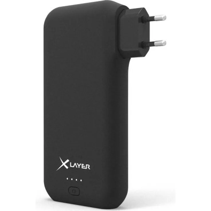 Xlayer Plus Power Plug, Zusatzakku, eingebauter Netzstecker, Powerbank, 10050 mAh, schwarz