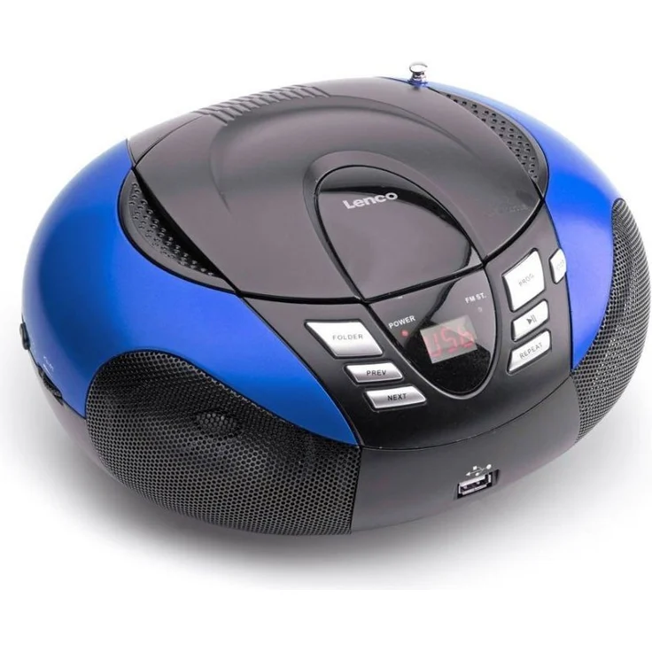 Lenco Radio mit CD-MP3-Player SCD-37 Tragbares UKW-MW Radio mit USB (Teleskopantenne, USB), blau – Bild 3