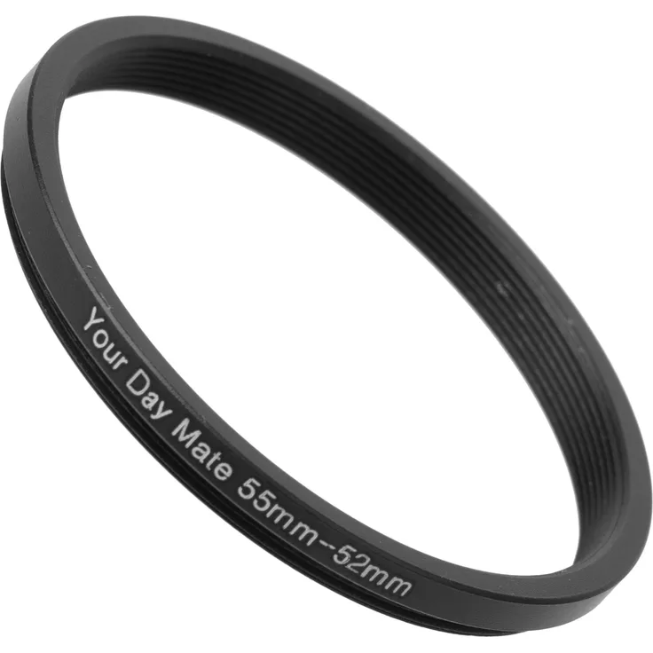 Your Day Mate GmbH Step Down Ring, 55 auf 52 mm Durchmesser, kompatibel mit Objektiven aller Hersteller wie Canon, Sony, Nikon, Fujifilm, Filteradapter Kamera