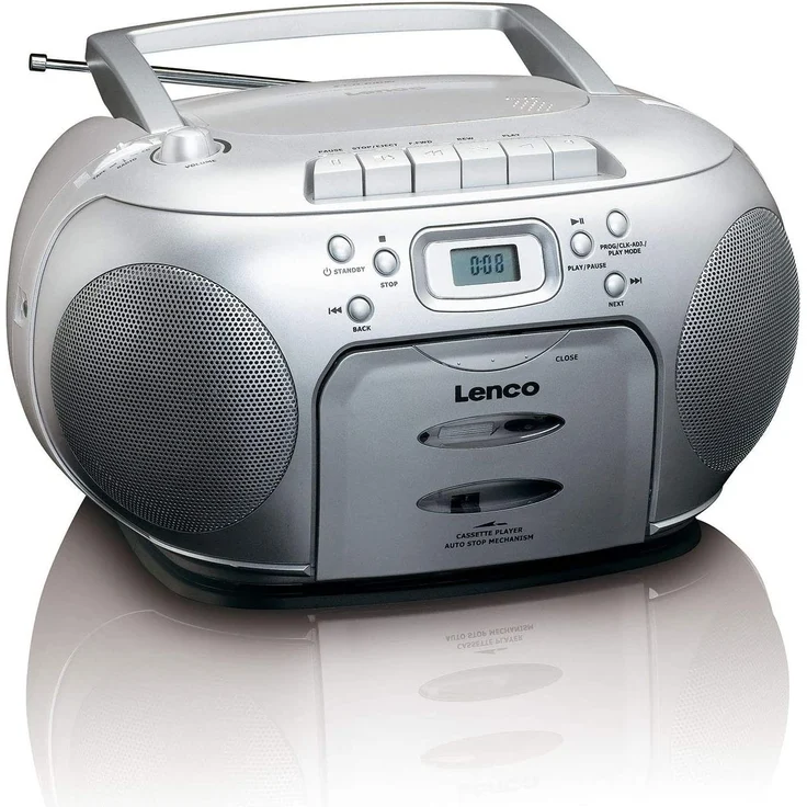 Lenco SCD-420 CD-Radio, LCD-Display, silber – Bild 1
