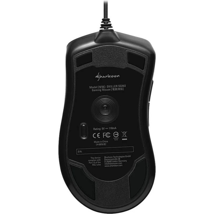 Sharkoon Skiller SGM2 RGB Gaming Maus, optisch 6400 DPI, Ergonomische Form Mehrfarbig – Bild 4