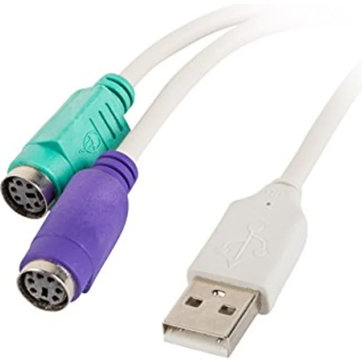 lanberg AD-0025-W USB 2.0 A-Stecker auf 2X Ps Buchse Y-Kabel Splitter Adapter weiß