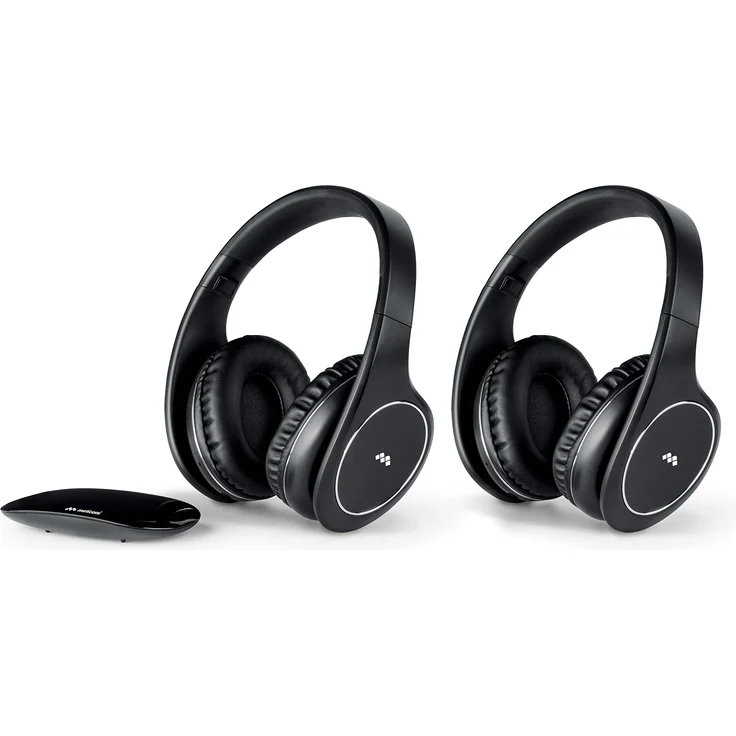 Meliconi Hp Easy Digital Bundle, 2 x kabellose TV-Stereo-Kopfhörer, 100% digital, mit analog-digitaler Audioeingang und Senderbasis
