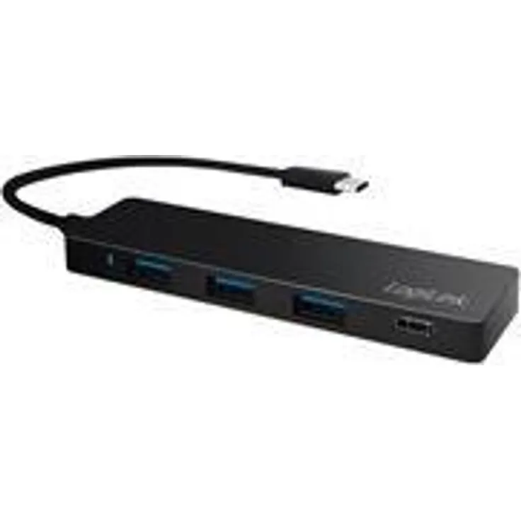 LogiLink UA0311 Slim USB 3.1-3.0 Hub für PC-Laptop Schwarz