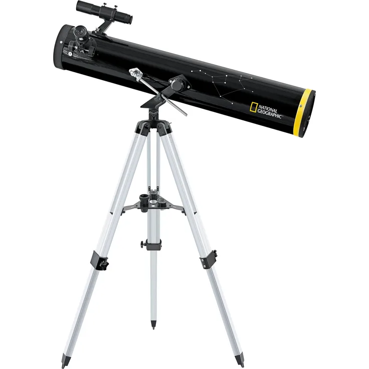 National Geographic Teleskop 114-900 AZ Spiegelteleskop mit azimutalem Aluminiumstativ zur Beobachtung von Mond, Planeten und hellen Deep Sky Objekten inklusive Zubehör