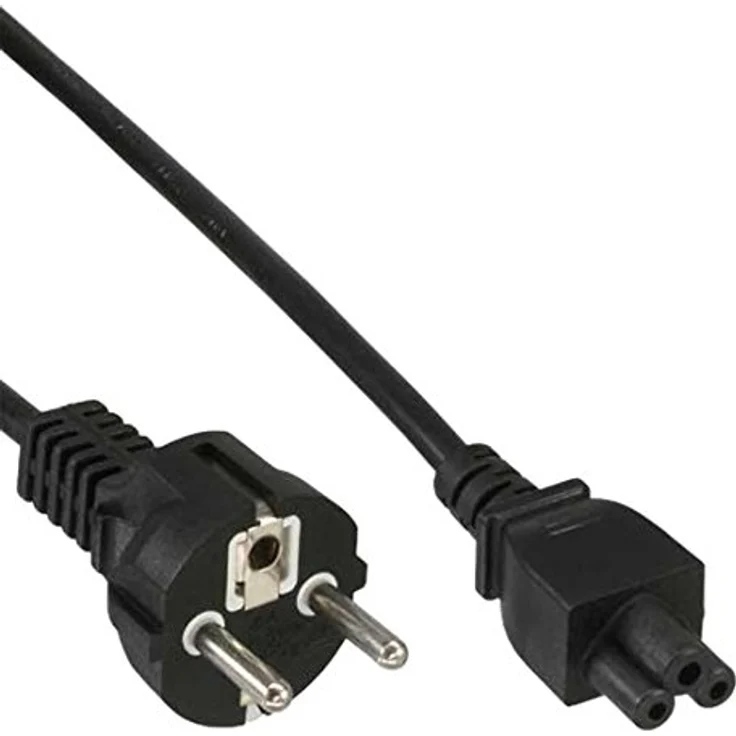 InLine 16656O Netzkabel für Notebook, 3pol Kupplung, schwarz, 0,5m – Bild 1