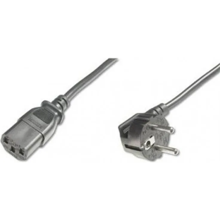 ASSMANN Netzanschluss-, Kaltgerätekabel, DE Version, E 7-7 (Typ-F) 90° auf C13, Stecker-Buchse, H05VV-F3G, 0.75 mm², Länge 0.75 m