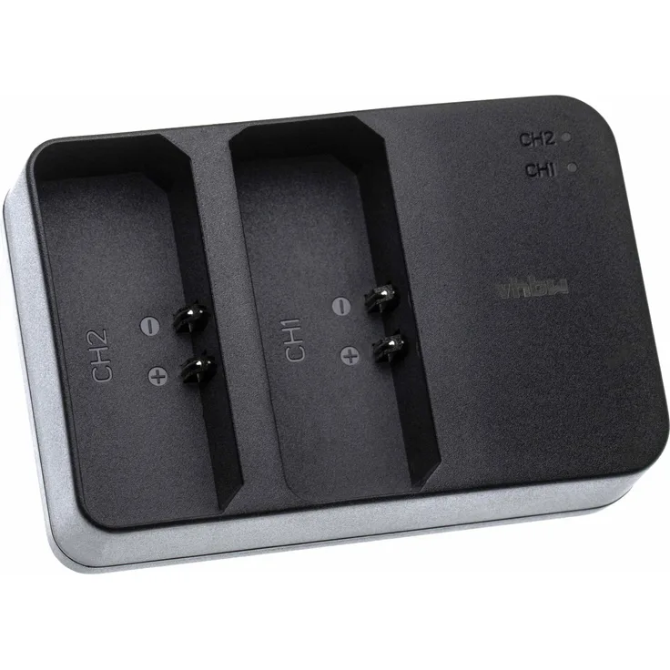vhbw Dual USB Akku Ladegerät Ladeschale passend für Godox VB18, VB19 Kamerablitz, Studioblitz