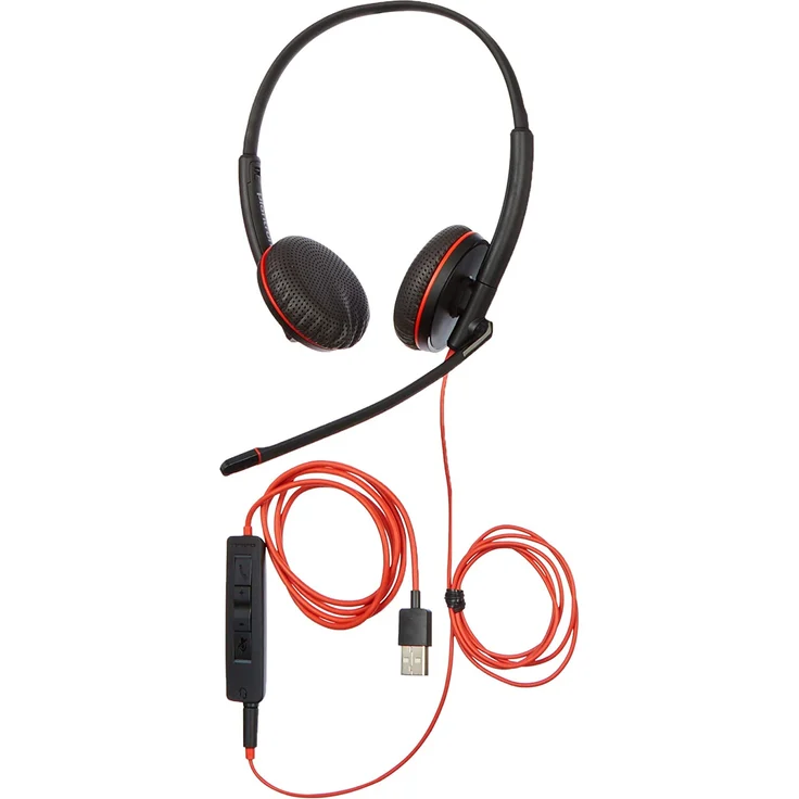 Plantronics Blackwire 3225 3200 Series Headset, On-Ear, kabelgebunden USB, 3,5 mm Stecker (209747-22), schwarz – Bild 1