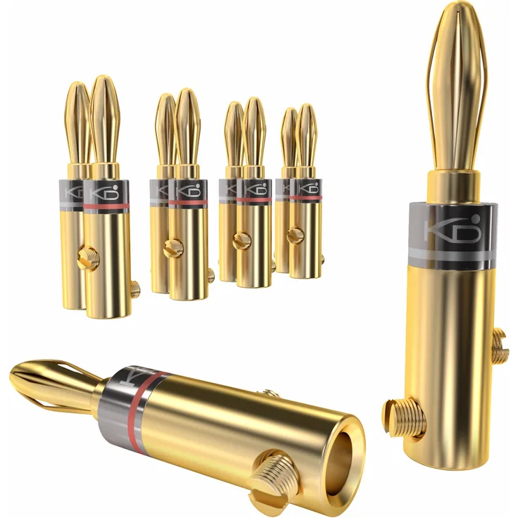 KabelDirekt - Bananenstecker - 5 Paare - (Steckverbinder für Lautsprecherkabel bis 6mm², Flexibler Anschluss der Kabel, HiFi Boxen, Verstärker, AV-Receiver, Endstufen, Sound- und Stereoanlagen)