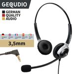 NALIA Headset, geeignet für FRITZ!Fon, Snom M-Serie, Yealink-DECT, Smartphones, Notebooks mit 3,5 mm Klinke, binaural, schwarz