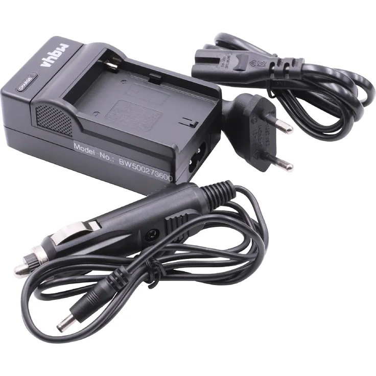 vhbw Ladegerät Ladekabel Netzteil mit Kfz-Lader für Sony Video Walkman DCR-PC103, DCR-PC105, DCR-PC110, DCR-PC115 wie NP-FM30, NP-FM50, NP-FM70.
