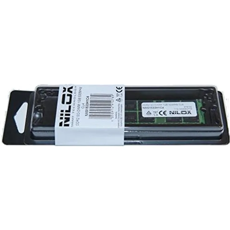 Nilox 1GB PC2-4200 Speichermodul DDR2 533 MHz - Speichermodule (1 GB, 1 x 1 GB, DDR2, 533 MHz, 200-pin SO-DIMM, Grün)