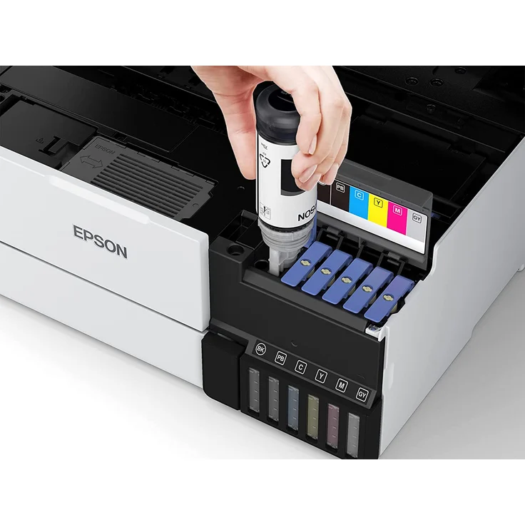 Epson EcoTank ET-8500 (3-in-1) Multifunktionsdrucker - (Tintenstrahl) Farbe, Druckgeschwindigkeit: 16 s/w, 12 Farbe, Auflösung: 1440 x 5700, LAN, WLAN, AirPrint, Wi-Fi Direct (C11CJ20401) – Bild 4